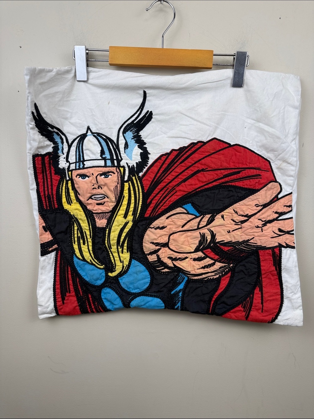 Pottery barn Thor avengers Graphic Cotton Pillowcase - Red, Blue, White